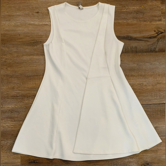 🤍ASOS Ivory A-line Dress With Pleat Detail - Picture 1 of 14